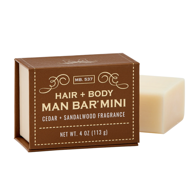 Man Bar Mini Hair & Body 4oz - Cedar & Sandalwood