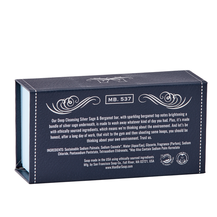 Man Bar Deep Cleanse Soap 283g / 10oz - Silver Sage & Bergamot