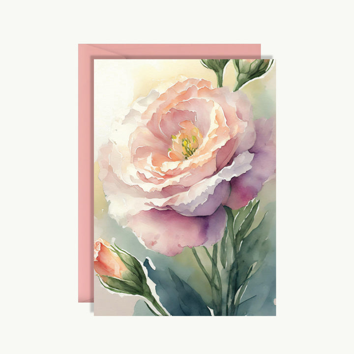 Greeting Card - Pink rose