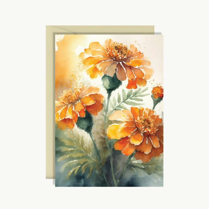 Greeting Card - Orange flowers