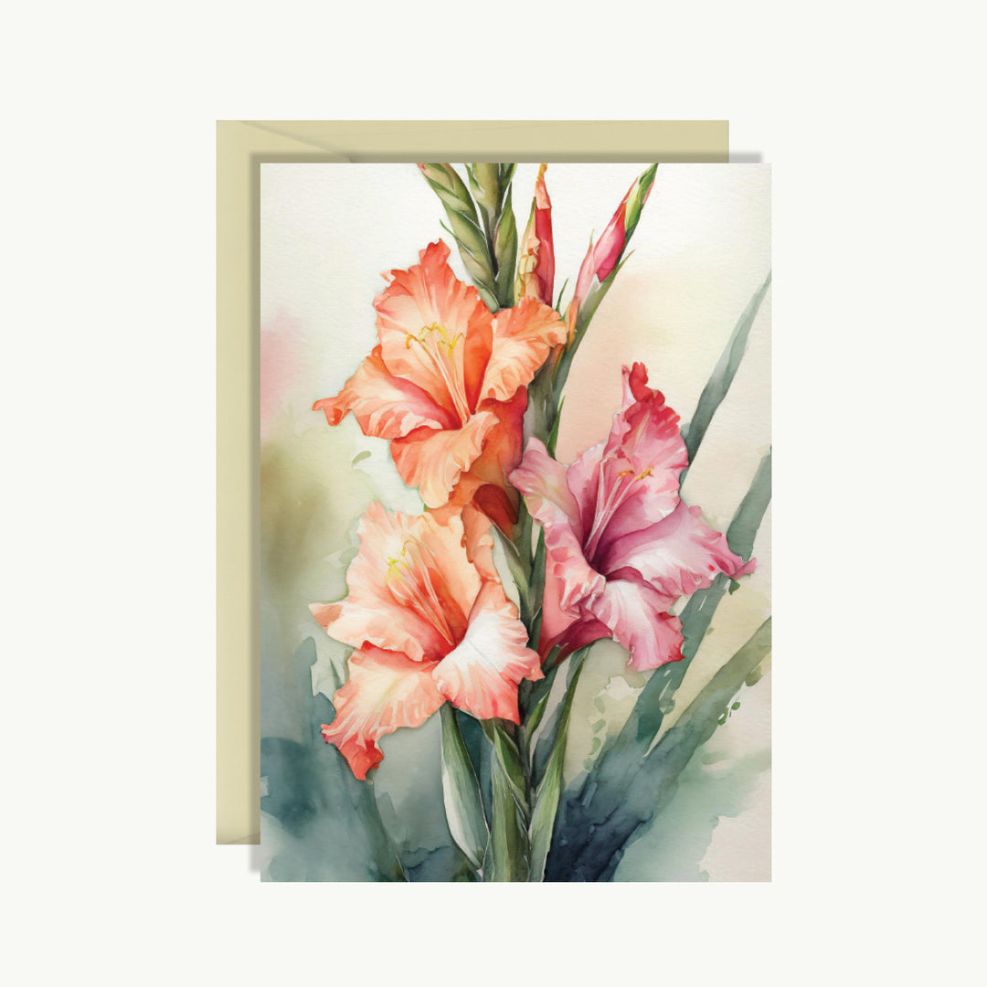 Greeting Card - Orange and pink flowers