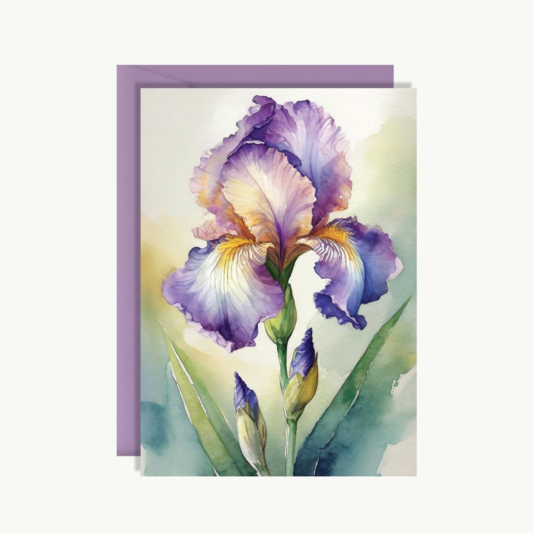 Greeting Card - Purple and yellow flower