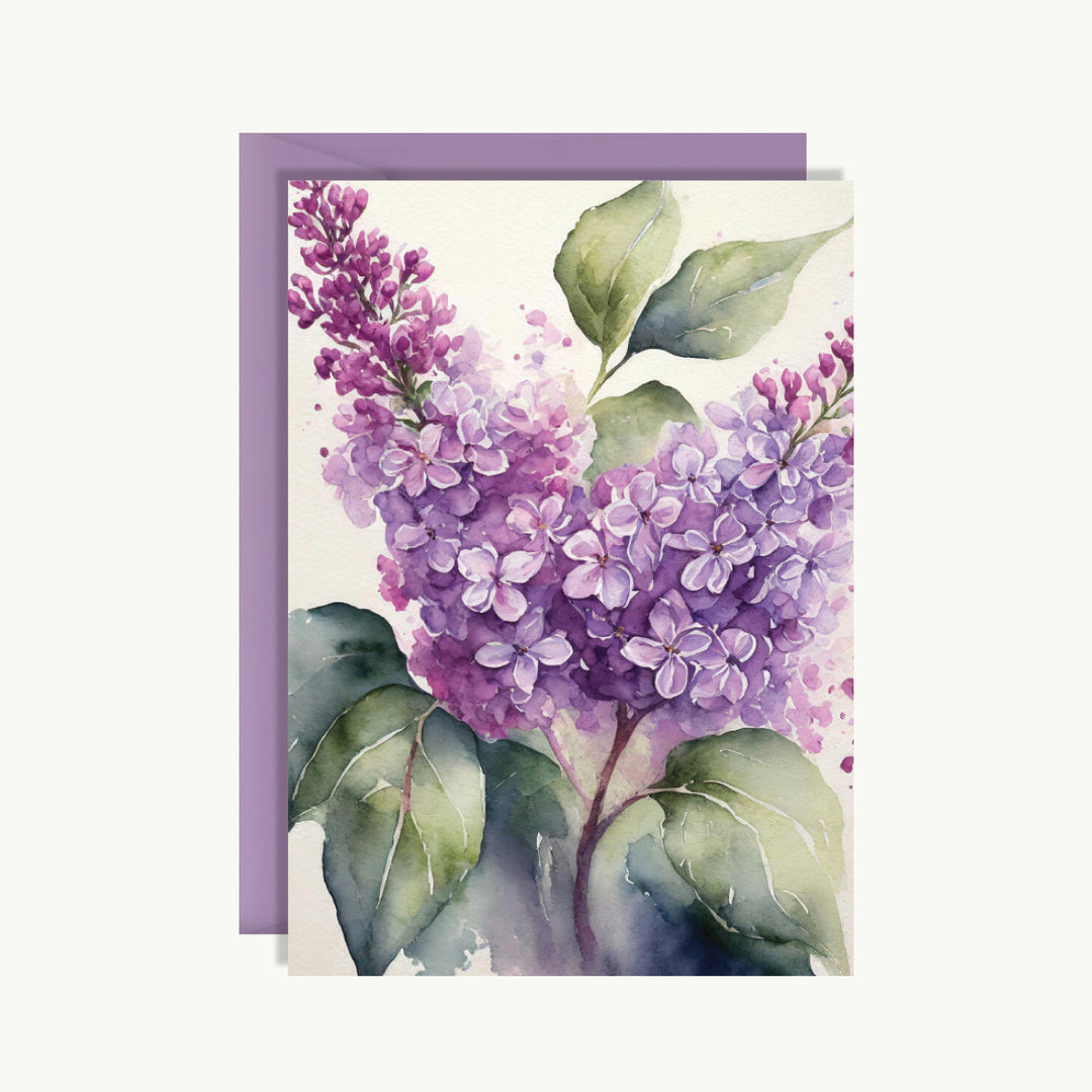 Greeting Card - Purple flowers