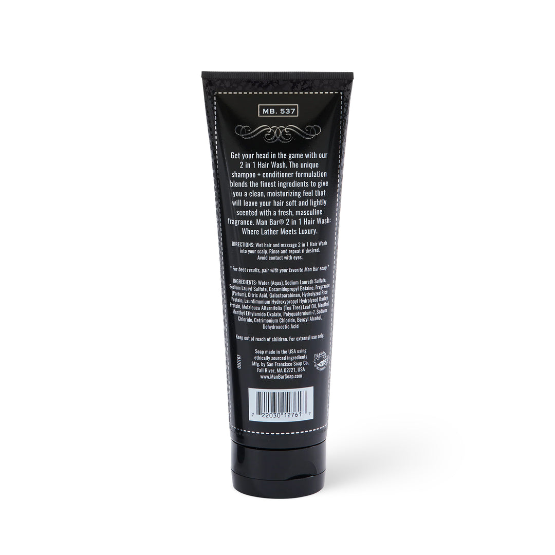 Man Bar 2-in-1 Hair Wash Shampoo + Conditioner 251ml / 8.5oz - Midnight Amber