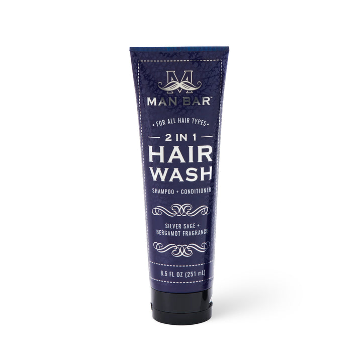 Man Bar 2-in-1 Hair Wash Shampoo + Conditioner 251ml / 8.5oz - Silver Sage & Bergamot