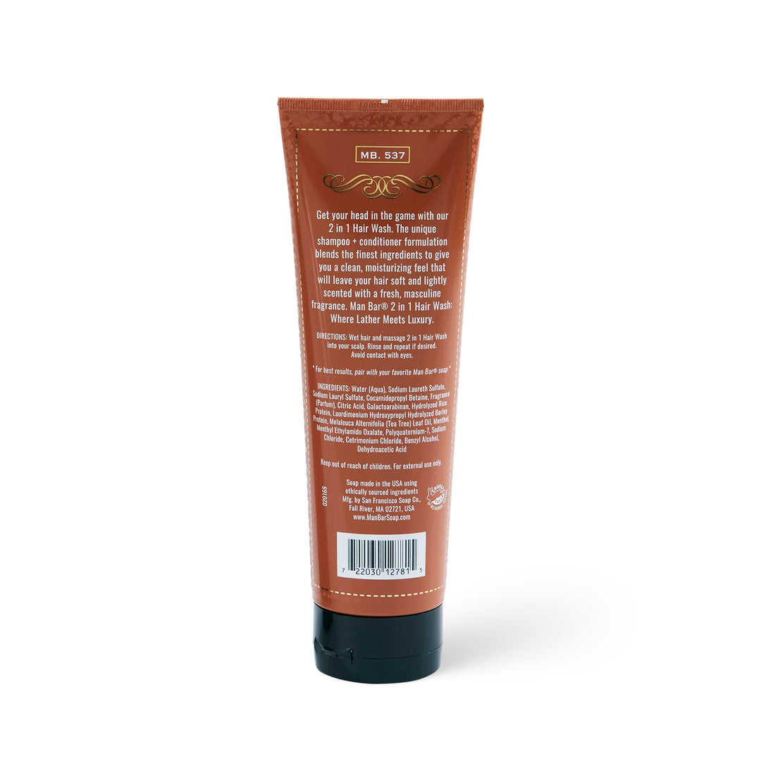Man Bar 2-in-1 Hair Wash Shampoo + Conditioner 251ml / 8.5oz - Spiced Tobacco