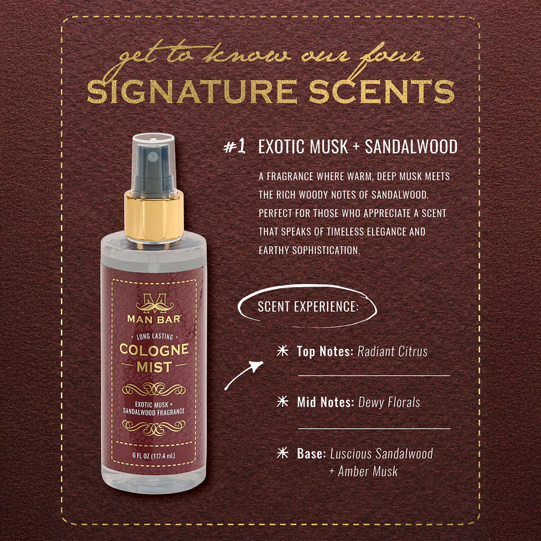 Man Bar Cologne Mist 177ml / 6oz - Exotic Musk & Sandalwood