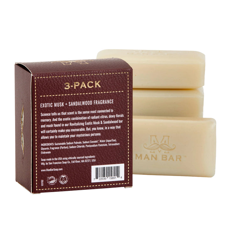 Man Bar Mini 3-Pack 113g / 4oz - Exotic Musk & Sandalwood