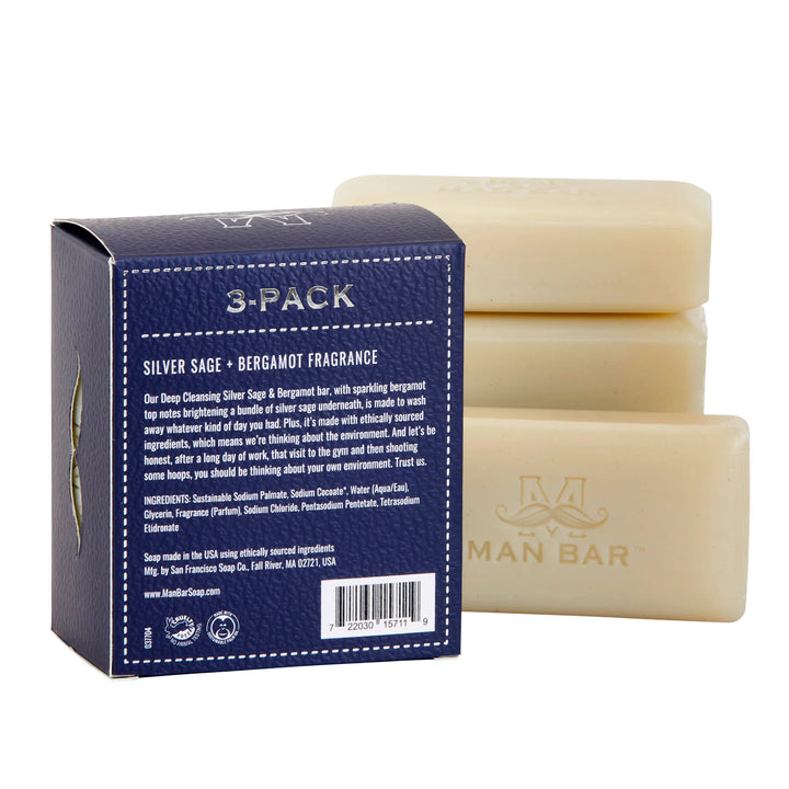 Man Bar Mini 3-Pack 113g / 4oz - Silver Sage & Bergamot