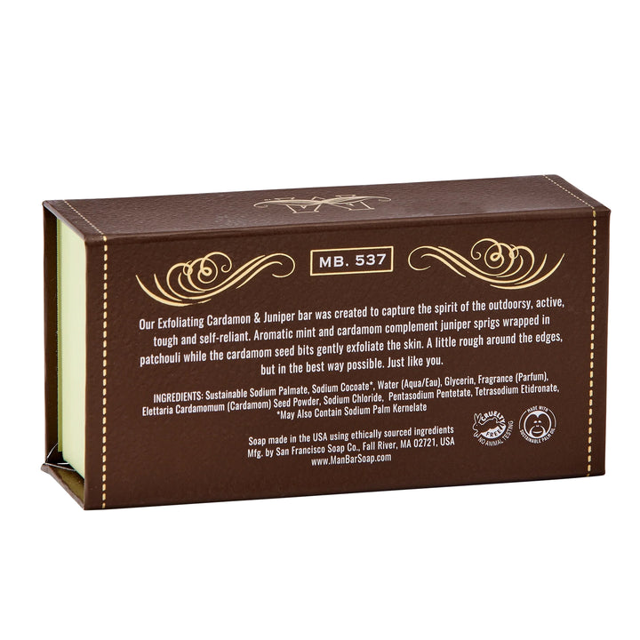 Man Bar Exfoliating Soap 283g / 10oz - Cardamon & Juniper