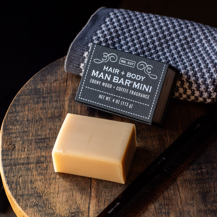 Man Bar Mini Hair & Body 113g / 4oz - Ebony Wood & Coffee