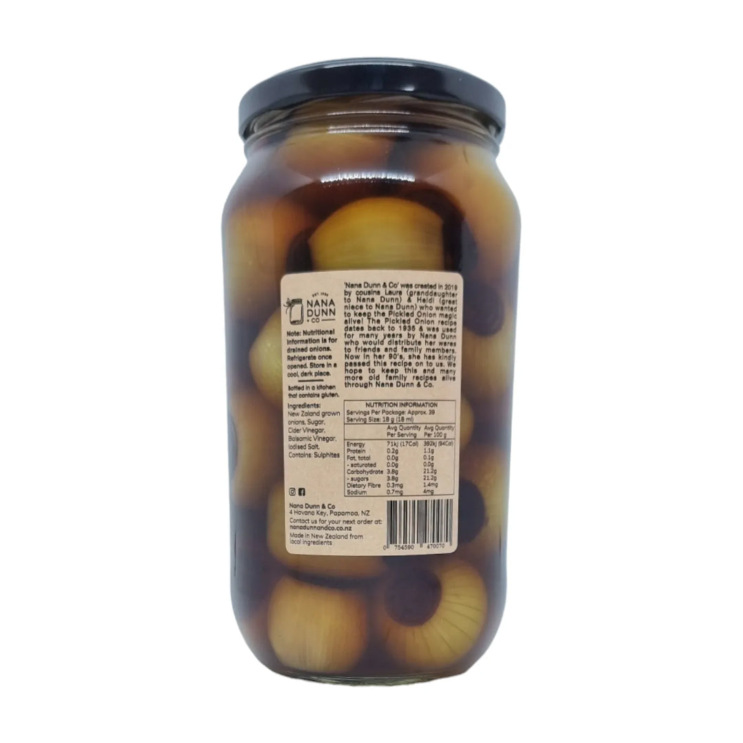 Nana Dunn and Co - Pickled Onions - Apple Cider Vinegar and Balsamic (1kg)