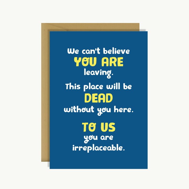 Good Luck Card - We can't believe you are leaving