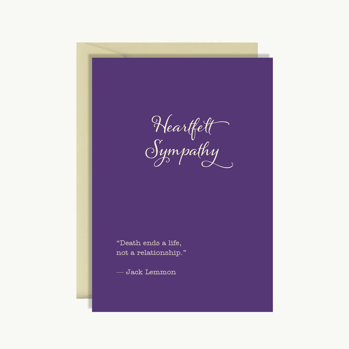 Sympathy Card - Heartfelt sympathy - Jack Lemmon quote