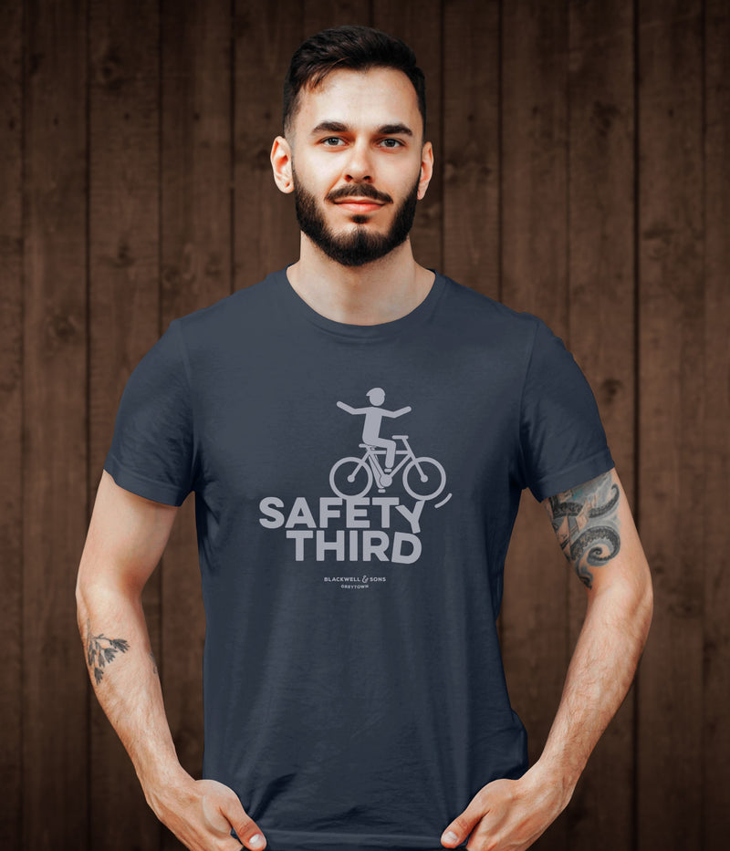 Safety Third Tee Shirt - Petrol Blue NEW