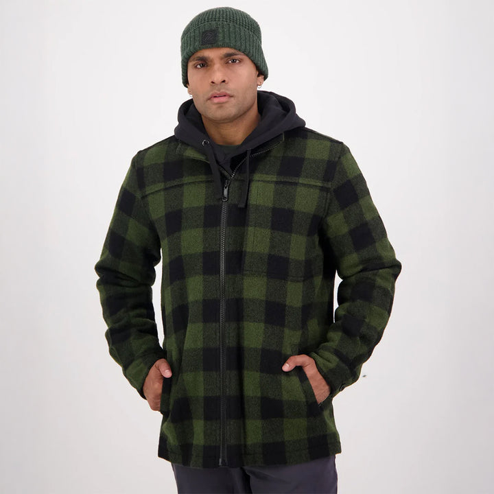 Swanndri Hudson Wool Jacket - Olive/Black Check