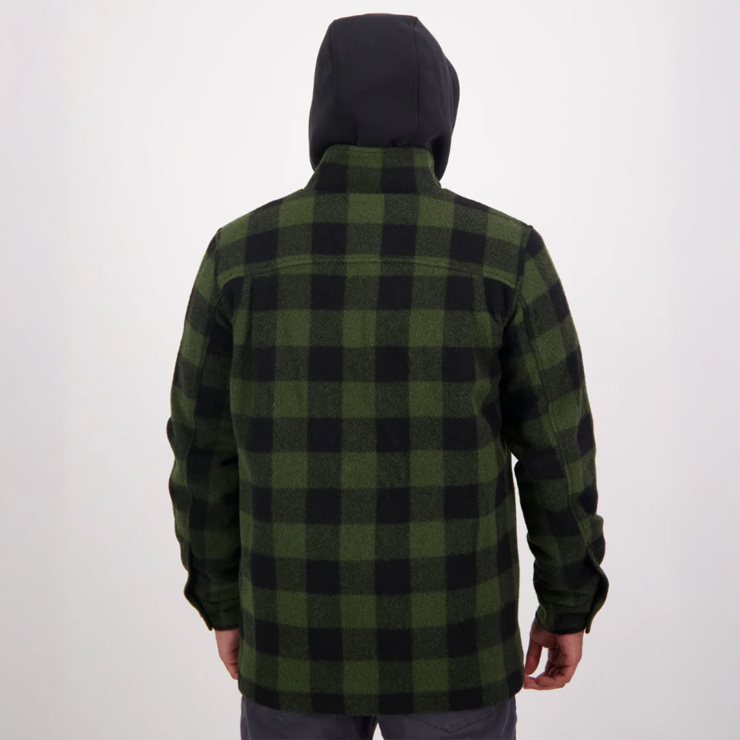 Swanndri Hudson Wool Jacket - Olive/Black Check