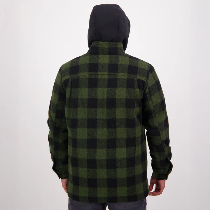 Swanndri Hudson Wool Jacket - Olive/Black Check