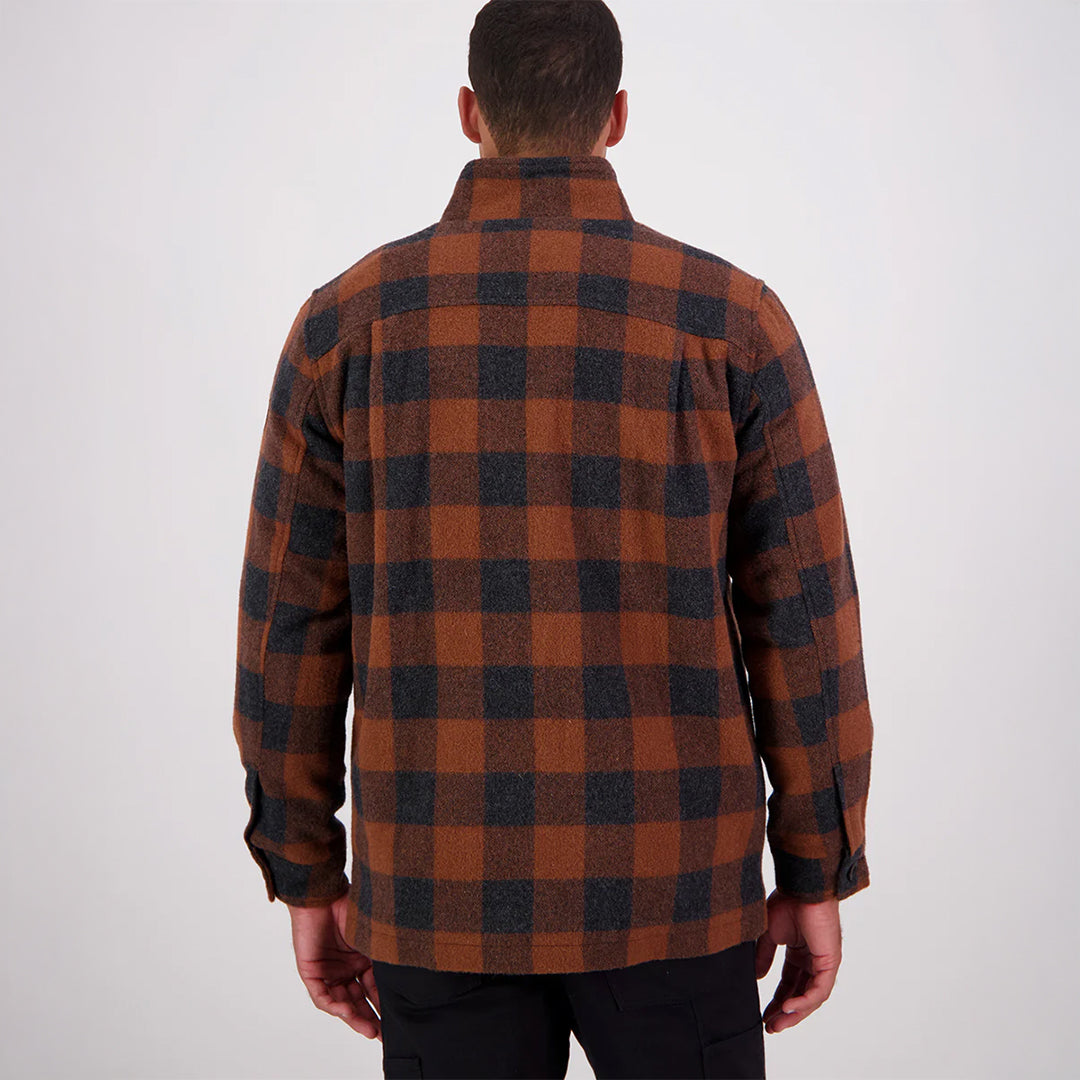 Swanndri Hudson Wool Jacket - Shadow/Rust Check