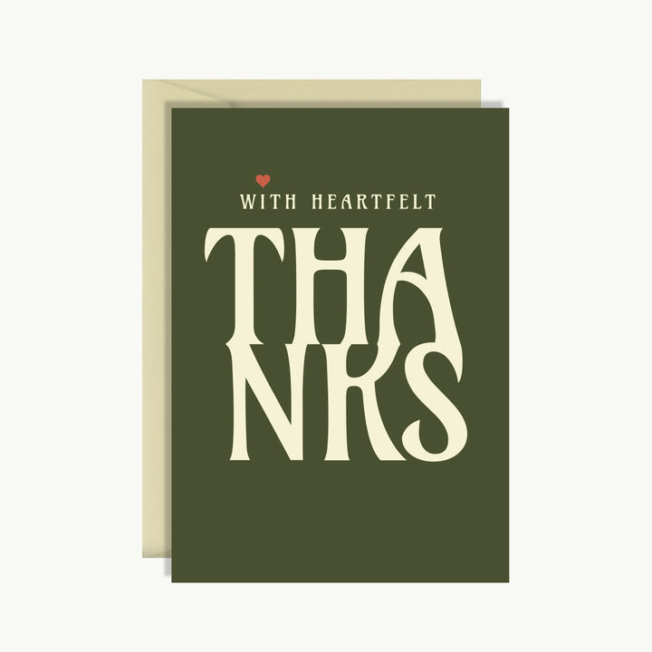 Thank You Card - With heartfelt thanks