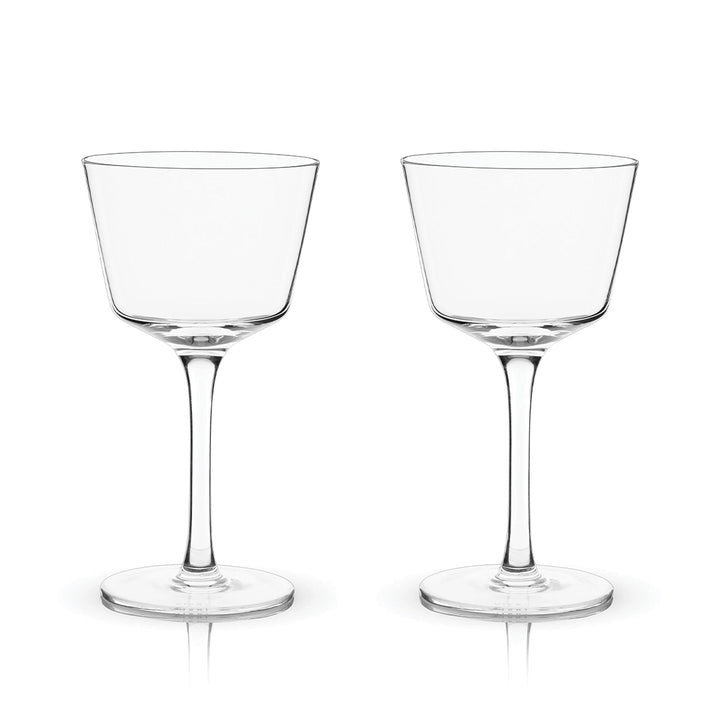 Viski Angled Crystal Nick & Nora Glasses - Set of 2