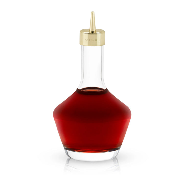 Viski Bitters Bottle with Dasher Top in Gold