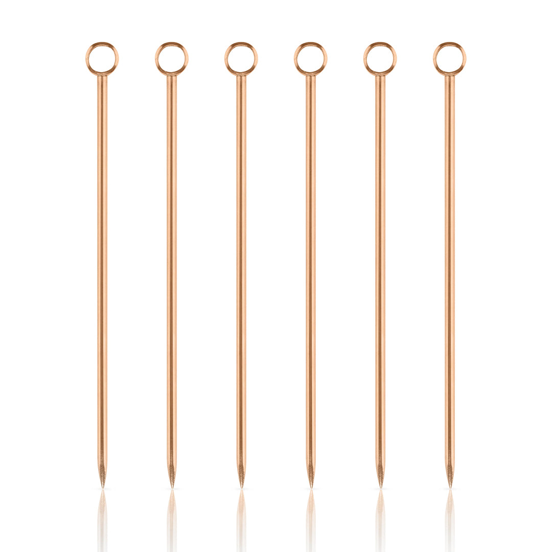 Viski Copper Cocktail Picks - Set of 6