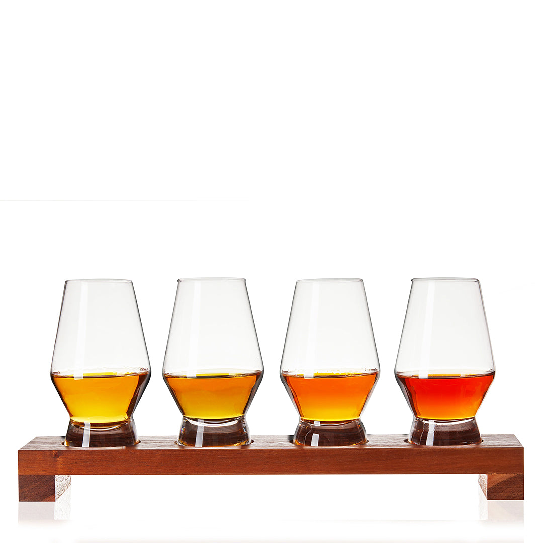 Viski Crystal Spirit Glass Flight Set - Set of 4