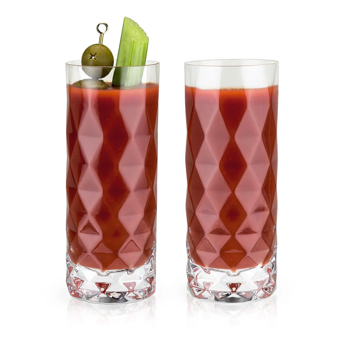 Viski Gem Crystal Highball Glasses - Set of 2