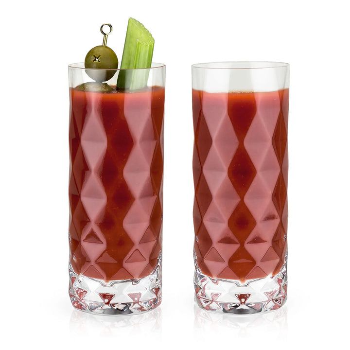 Viski Gem Crystal Highball Glasses - Set of 2