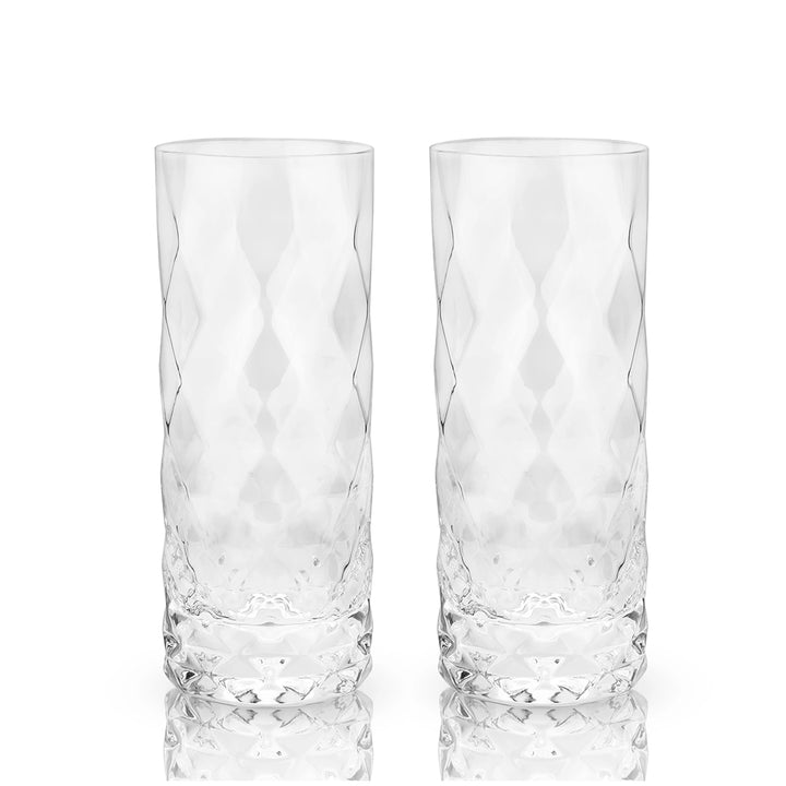 Viski Gem Crystal Highball Glasses - Set of 2