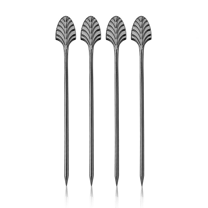 Viski Gunmetal Deco Cocktail Picks - Set of 4