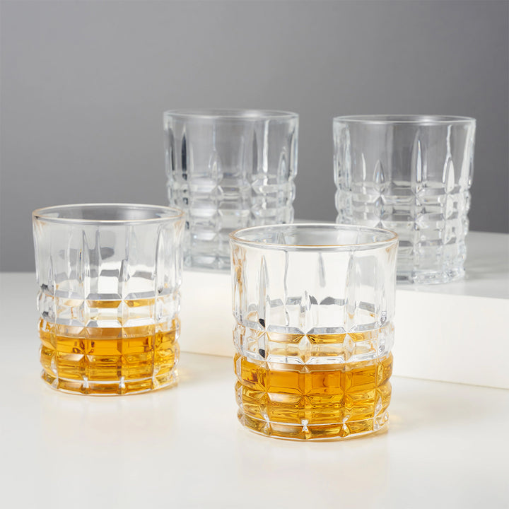 Viski Highland Crystal Rocks Tumblers - Set of 4