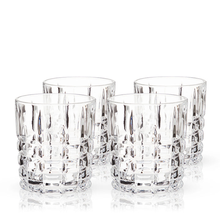 Viski Highland Crystal Rocks Tumblers - Set of 4