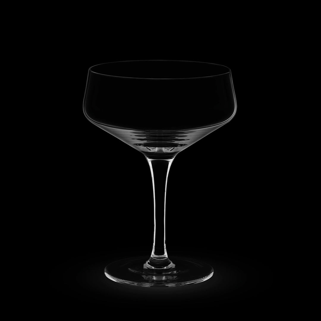 Viski Raye Angled Crystal Coupe Glasses - Set of 2