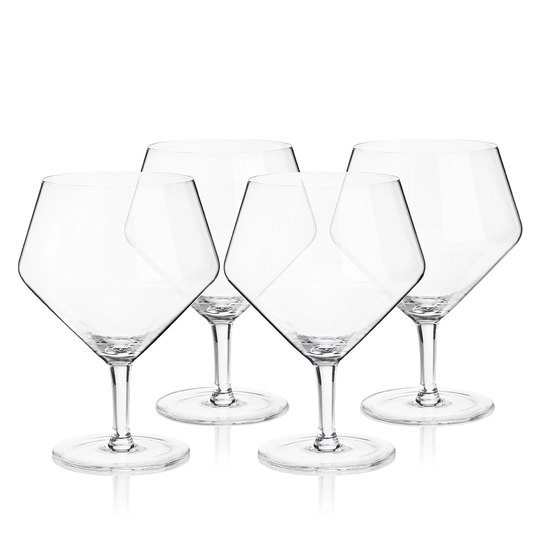 Viski Raye Angled Crystal Gin & Tonic Glasses - Set of 4