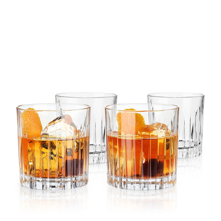 Viski Reserve Milo Crystal Rocks Glasses - Set of 4