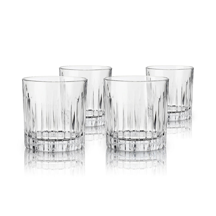 Viski Reserve Milo Crystal Rocks Glasses - Set of 4