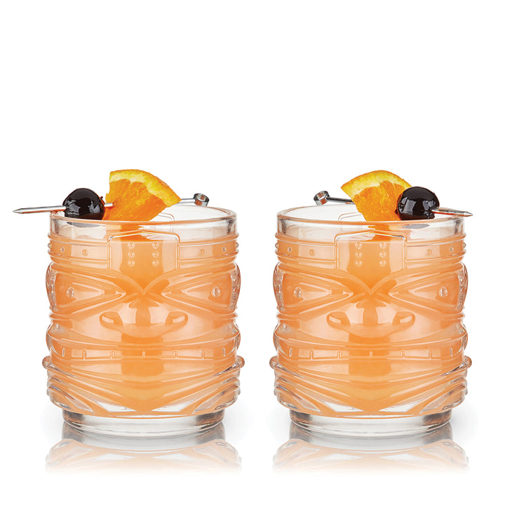 Viski Tiki Crystal Tumblers - Set of 2