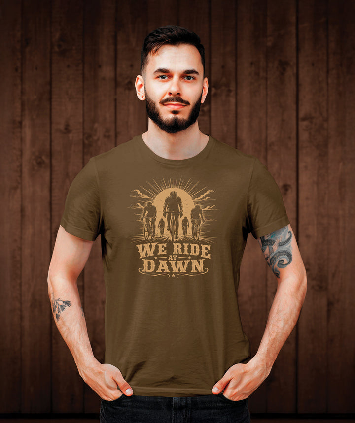 We Ride At Dawn Tee Shirt - Mid Brown
