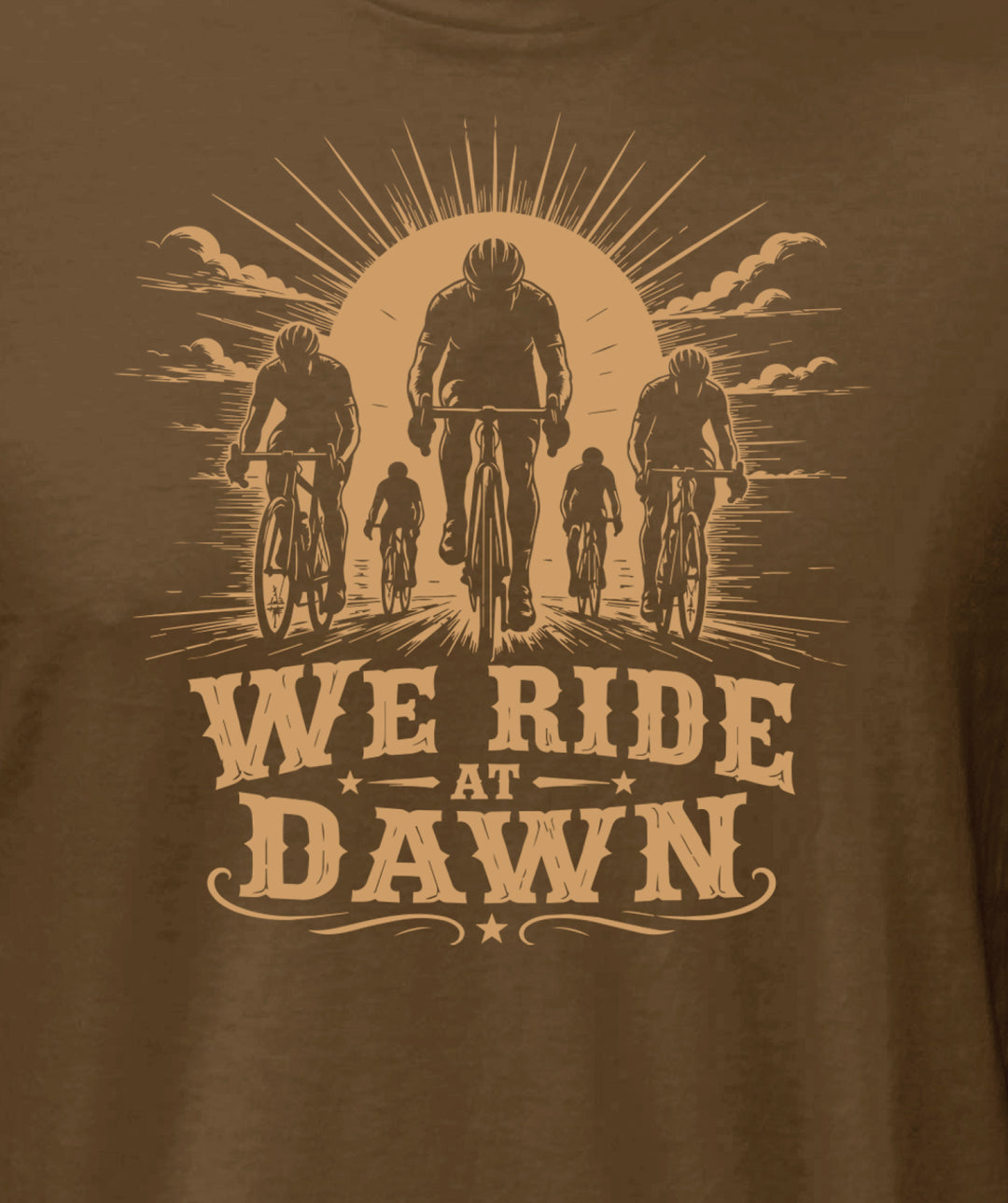 We Ride At Dawn Tee Shirt - Mid Brown