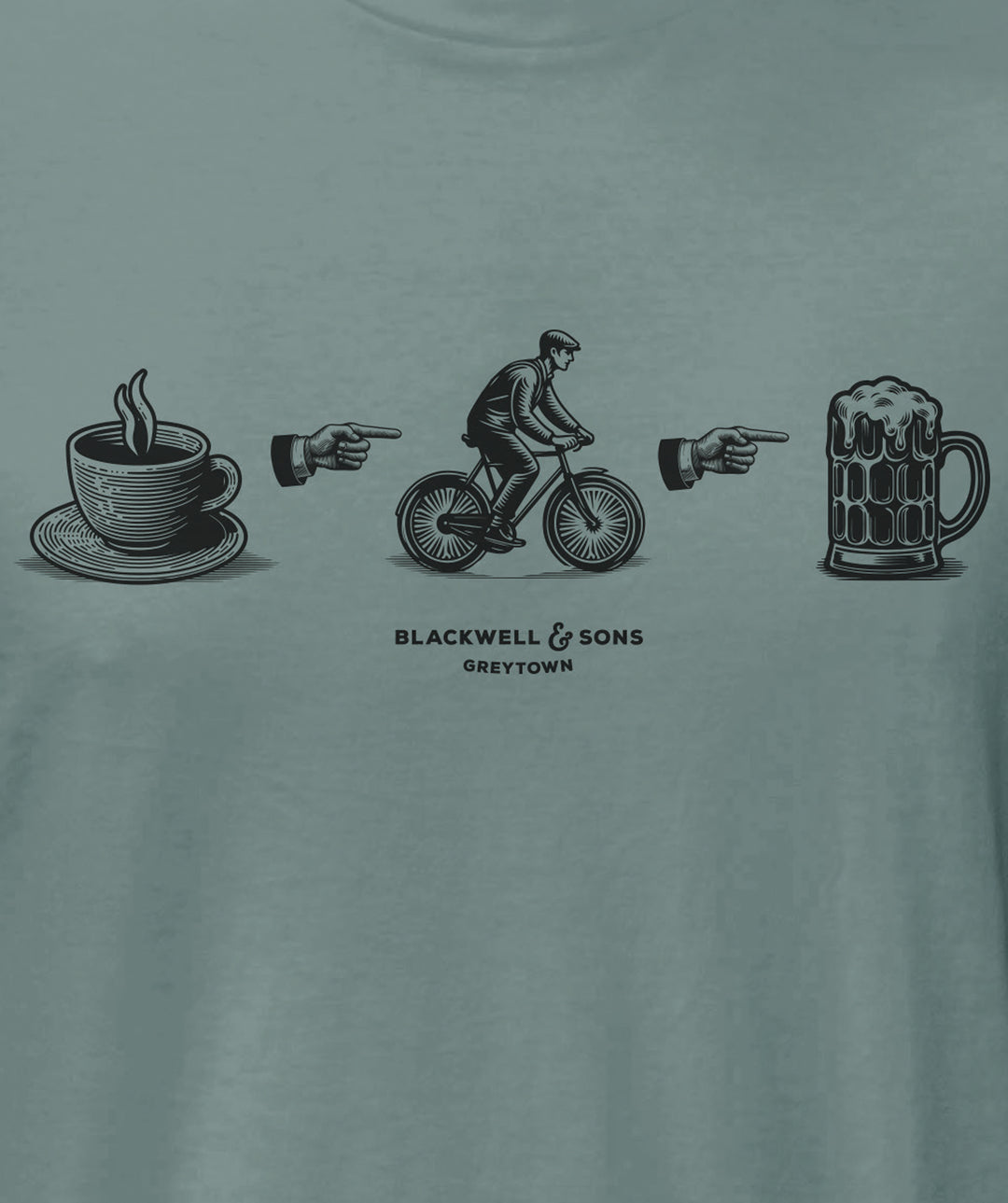 Coffee, Cycle, Beer Tee Shirt - Mineral