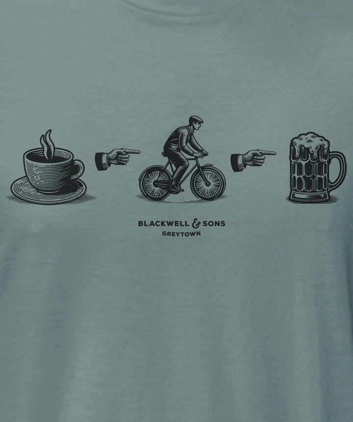 Coffee, Cycle, Beer Tee Shirt - Mineral