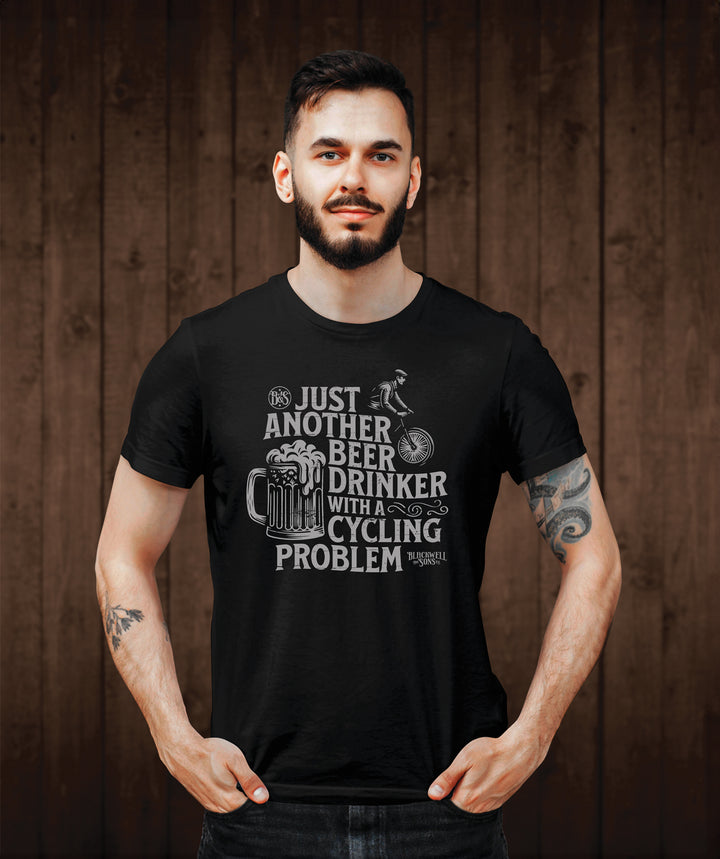 Just Another Beer Drinker With A Cycling Problem Tee Shirt - Black