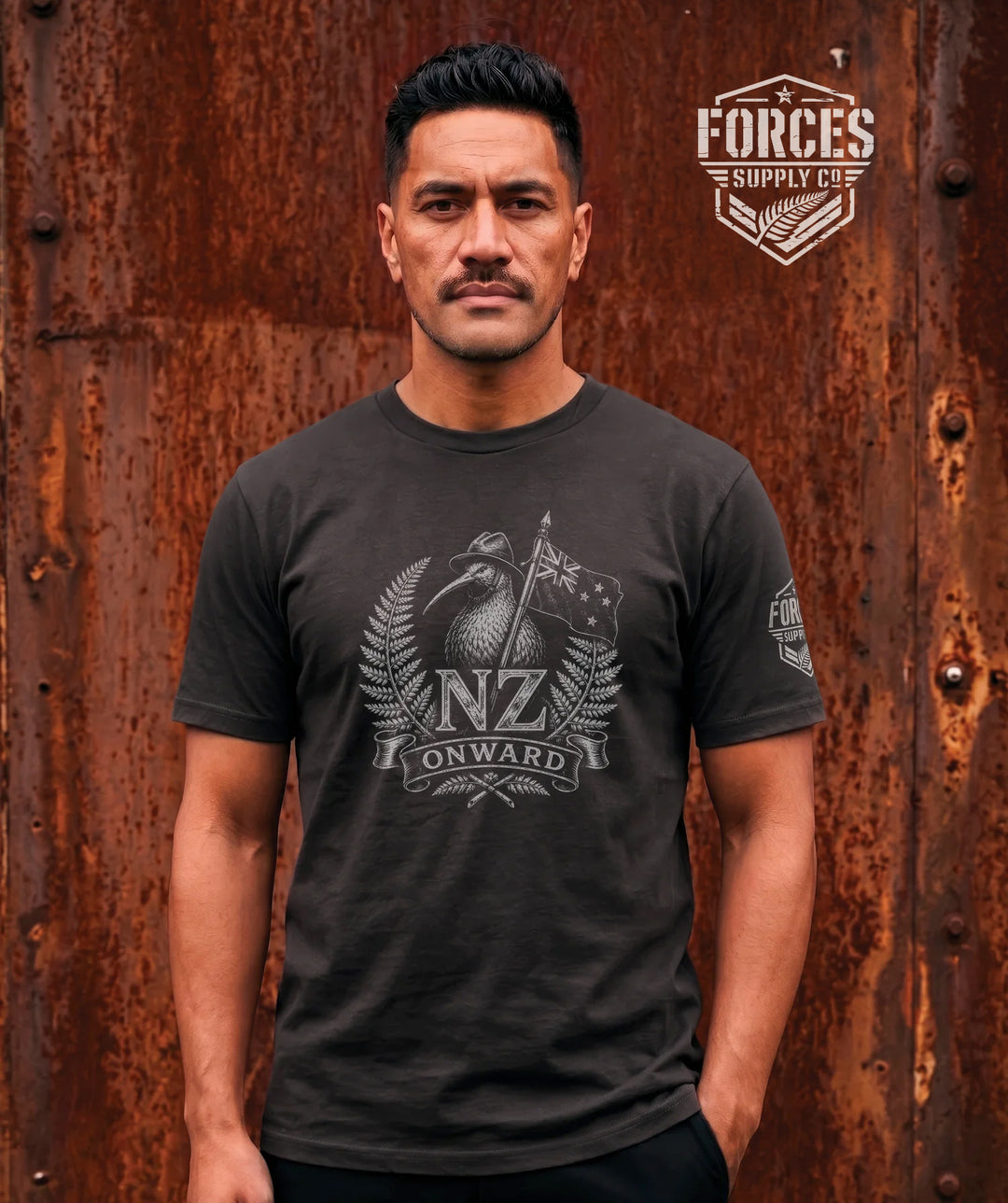 NZ Onward Tee Shirt - Coal
