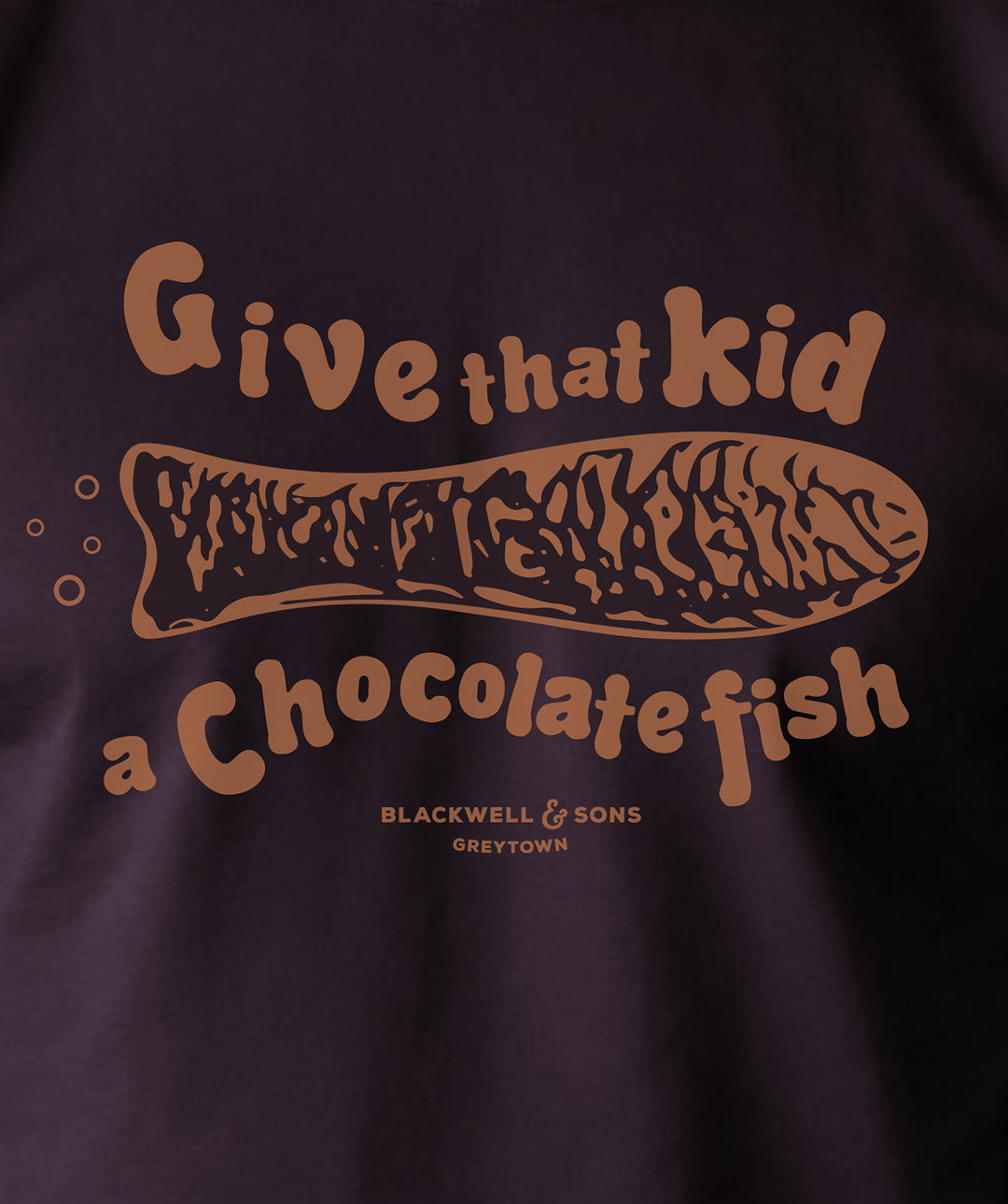 Give That Kid A Chocolate Fish Tee Shirt - Plum