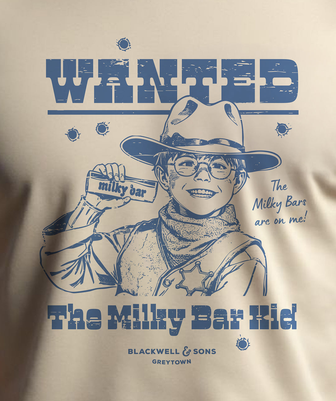 Wanted: The Milky Bar Kid Tee Shirt - Ecru