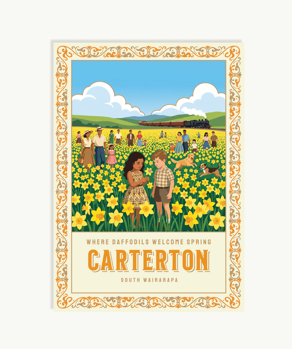 Gold Foil Postcard: Carterton