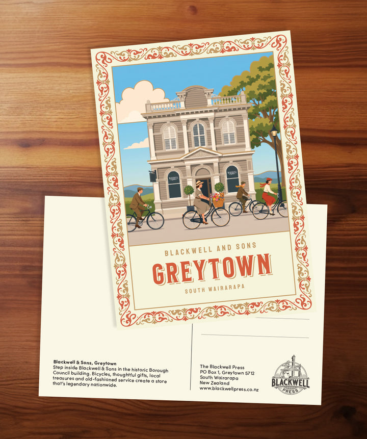 Gold Foil Postcard: Blackwell & Sons, Greytown