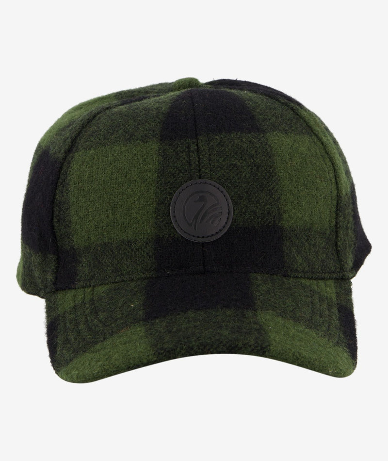 Swanndri Wool Baseball Cap - Olive/Black Check